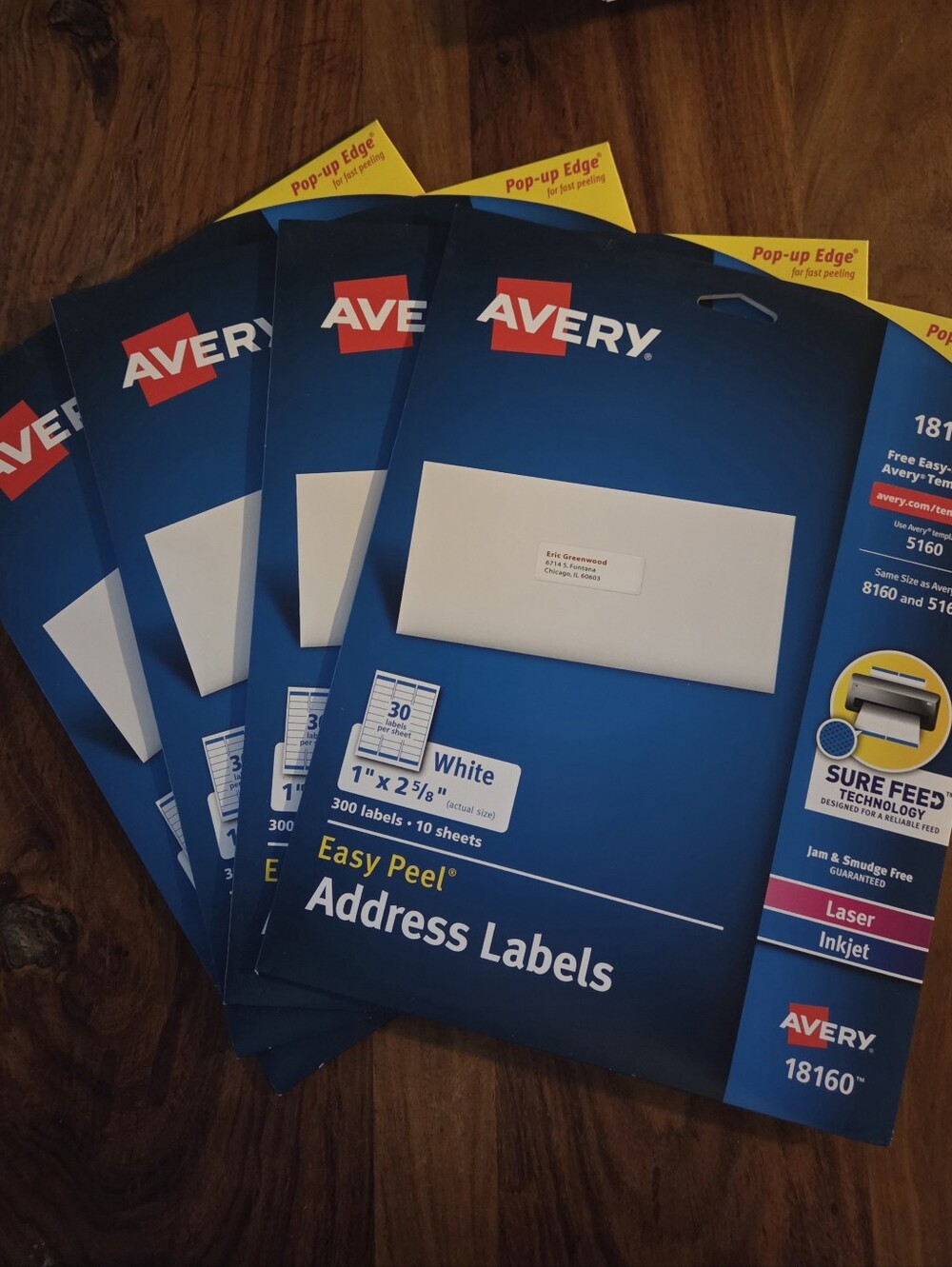 Avery Easy Peel Address Labels, 4 Packs